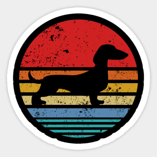 Dachshund Retro Sunset Dog Daschund Sticker